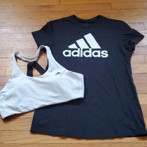 Adidas top and sports bra.